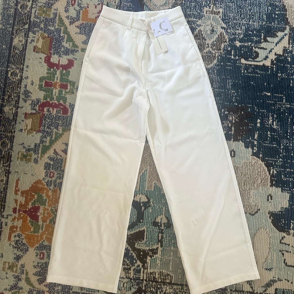 White High-Waisted Pants